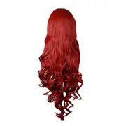 Wavy Hair Cosplay Long Wigs for Women Ladies Heat Resistant Synthetic Wig red