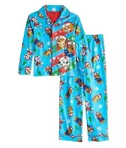 PAW PATROL Pajamas Boys 4 NEW Flannel L/S Shirt Pants Pjs Set Chase Marshall NWT