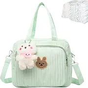 Diaper Messenger Bag - Large Nursery Storage Bin Basket Portable Holder Tote Bag,Tote Bag, Multi-Pocket Car Organizer for Boy, Girl, Nursery