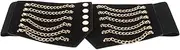 [Baluue] Elastic Wide Waist Belt with Rivet Chains Comfortable Stretchy Cinch Waistband for Women Halloween Accessories Punk Style Dress Decor Black