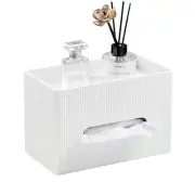 Rectangular Tissue Box Cover with Storage Tray, PU Leather Tissue Box Holder ...