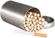 Groupcow 2.5 x 4.1 Inch Cigarette Can, High Capacity Stainless Steel Storage Tank, Cigarette Case for 100mm (Silver)