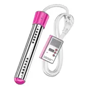 unbrand Electric Submersible Water Heater 3000/2500/2000/1500w Swimming Pool Rapid Heating Heating Rod Intelligent Timing -bp EU1500W pink