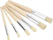 Artist Stencil Paint Brushes, 6PCS Wooden Stencil Brushes with Easy Grip, for Watercolor Art Crafts, Suitable for Hobbyists and Professionals