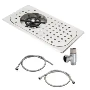 Pitcher Rinser, Espresso Rinser, Drain and Drip Tray, Stainless Steel Bar Gla...
