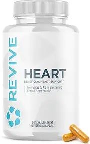 REVIVE MD Heart Supplement, All Natural Support, Vitamin D, K, CoQ10, 90 Veggie Capsules