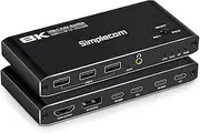 Simplecom KM470 2-Port USB-C KVM Switch 8K Docking Station HDMI 2.1 DP for Laptop Tablet