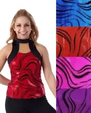 Applause New Dance Costume TOP ONLY Color Choice with Black Trim Child and Adult