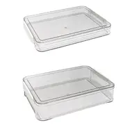 Large Capacity A4 File Storage Box Transparent Plastic Document Organizer Case