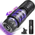 Fully automatic rotating telescopic airplane cup male masturbator penis trainer
