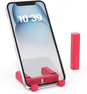 TechSpanner Foldable Red Lipstick Phone Stand, Portable Phone Holder for Desk Travel Essentials Office Accessories Compatible with iPhone 16 Pro Max Mini, 15 14 XR X 8 7 6 Plus SE Samsung