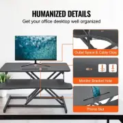 Sit to Stand Desk Converter Adjustable Height Large Two Tier Riser for Home