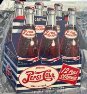 Pepsi-Cola 6 Pack Bottles Vintage Look Embossed Metal Sign 12" x 13" NEW