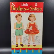 Whitman Little Brothers & Sisters 8.5" Paper Dolls Tim Kay Ann Pete Uncut 1953