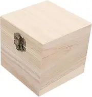 HAPINARY Box Square Storage Box with Lock Handmade DIY Treasure Chest for Secure Storage of Valuables Light Yellow Decorative Keepsake Case for Home and Office Use