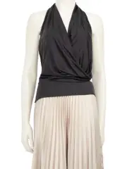 Black Halter Neck Stretchy Top