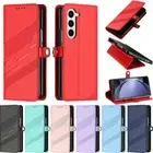 Case for Samsung Galaxy Z Fold 6 5 4 3 Embossed Flip Wallet Case Phone Cover
