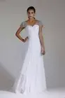 Long White Chiffon Evening Dress Size 12