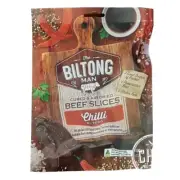 988298 1 x 100g PACKETS OF THE BILTONG MAN CHILLI FLAVOURED BEEF JERKY SLICES