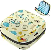 Period Bag,Sanitary Napkin Storage Bag,Blue Paris Travel Summer,Tampon Holder for Purse
