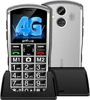4G Senior Mobile Phone, 4G Large Button Mobile Phone for Elderly People with 2MP Camera, Stereo Speaker, Time Tracking, SOS Button, USB Type C, Charging Station, 2.4 Inch Display, Flashlight, 1400 mAh