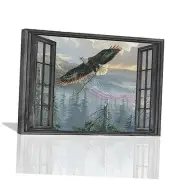 Bald Eagle Wall Art American Bald Eagle Pictures Wall Decor Eagle 12"x16" bless
