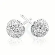 Sterling Silver Cubic Zirconia Cluster Ball Stud Earrings