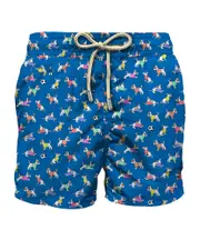Mc2 Saint Barth Graphic Printed Drawstring Swim Shorts Blue
