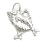 Pair of kippers sterling silver charm .925 x 1 Kipper Fish charms --SFP-