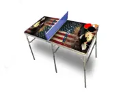 American Bald Eagle Portable Table Tennis Ping Pong Folding Table w/Accessories