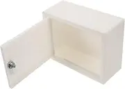NULYLU Box Plastic Storage Box with Lock and Keys Secure Jewelry Organizer Document for Home Office Dormitory Compact Locking Storage White