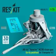 RESRSU350072U 1:35 ResKit AH-64 Apache M230 Chain Gun in Fly Position (TRP kit)