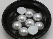 50 Pure White Half Pearl Bead 18mm Flat Back Scrapbook Craft Flatback Semicircle