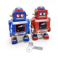 在飛比找蝦皮購物優惠-MS524迷你鐵皮機器人機器人工藝品擺件 發條上鏈玩具