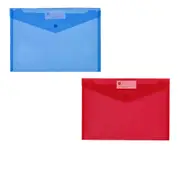 Marbig A4 Document Wallet with Button - Red
