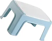 Plastic Stool for Boys and Girls Portable Lightweight Footstool Shockproof Wear-Resistant Sky-Blue