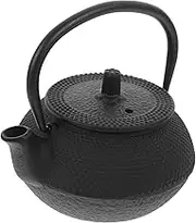 CRILSTYLEO Cast Iron Teapot with Scald Handle Portable Metal for Loose Leaf Brewing Elegant Design for Tea House Home Use Heat Resistant Teaware
