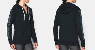 美國百分百【全新真品】Under Armour 運動時尚 連帽 外套 UA 乾爽輕盈 女 XS號 黑色 I681