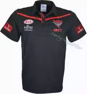 Essendon Bombers AFL Black Media Polo Shirt Mens & Ladies Sizes BNWT