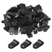 R-Type Cable Clamps, 5.3mm 0.2 Inch Cable Organizer Cord Clips Black, 500pcs