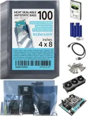 Soboony Heat Sealable Antistatic ESD Bags 100pcs 4x8 for SSD Electronic Devices