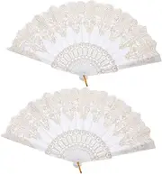 ADOCARN Pcs Hand Fans Vintage Folding Fan for Wedding Decorations Handheld Retro Wedding Handheld