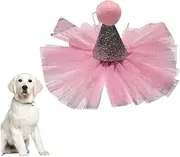 ifundom 1 Set Pet Birthday Hat Reusable Dog and Cat Birthday Party Headdress with Lace Scarf for Pets for Celebrating Special Occasions