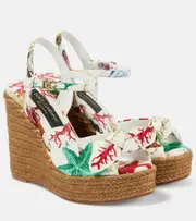 [Dolce & Gabbana] Dolce & Gabbana Capri Cava printed espadrille wedges AU 9 multicoloured