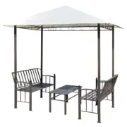 Waterproof Garden Pavilion With Table And Benches Set Outdoor Patio Sun Shade