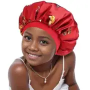 1pc Kids Satin Bonnet Cap, Elastic Band Hair Cover, Lightweight Sleep Cap.