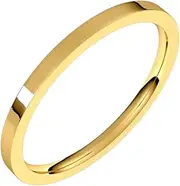 [JewelryWeb] 14ct Yellow Gold Flat 1.5mm Comfort fit Lightweight Flat Comfort Fit Light Band Jewelry for Women - Ring Size Options Range: J to P