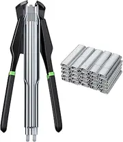 Proster C7 Hog Ring Gun Manual C Clip Auto Feed Fence Fencing Nailer Pliers C7 Staple Gun with 2500 Galvanised Steel Staples Hog Rings for Feed Fence Birdcage