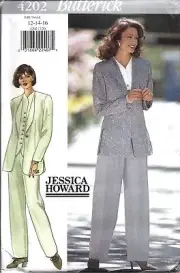 UNCUT Vintage Butterick SEWING Pattern Jessica Howard Jacket Top Pants 4202 Easy
