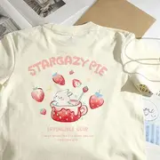 Short-Sleeve Rabbit Print Tee Almond - XL
